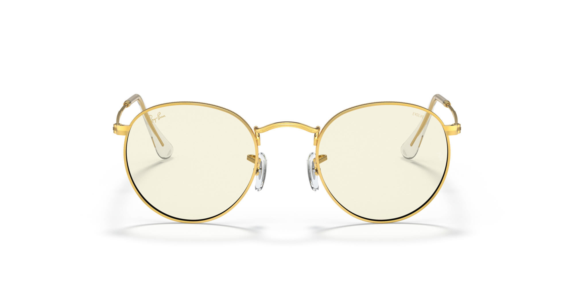 RAY-BAN ROUND METAL Gold / Clear / 9196BL(47)