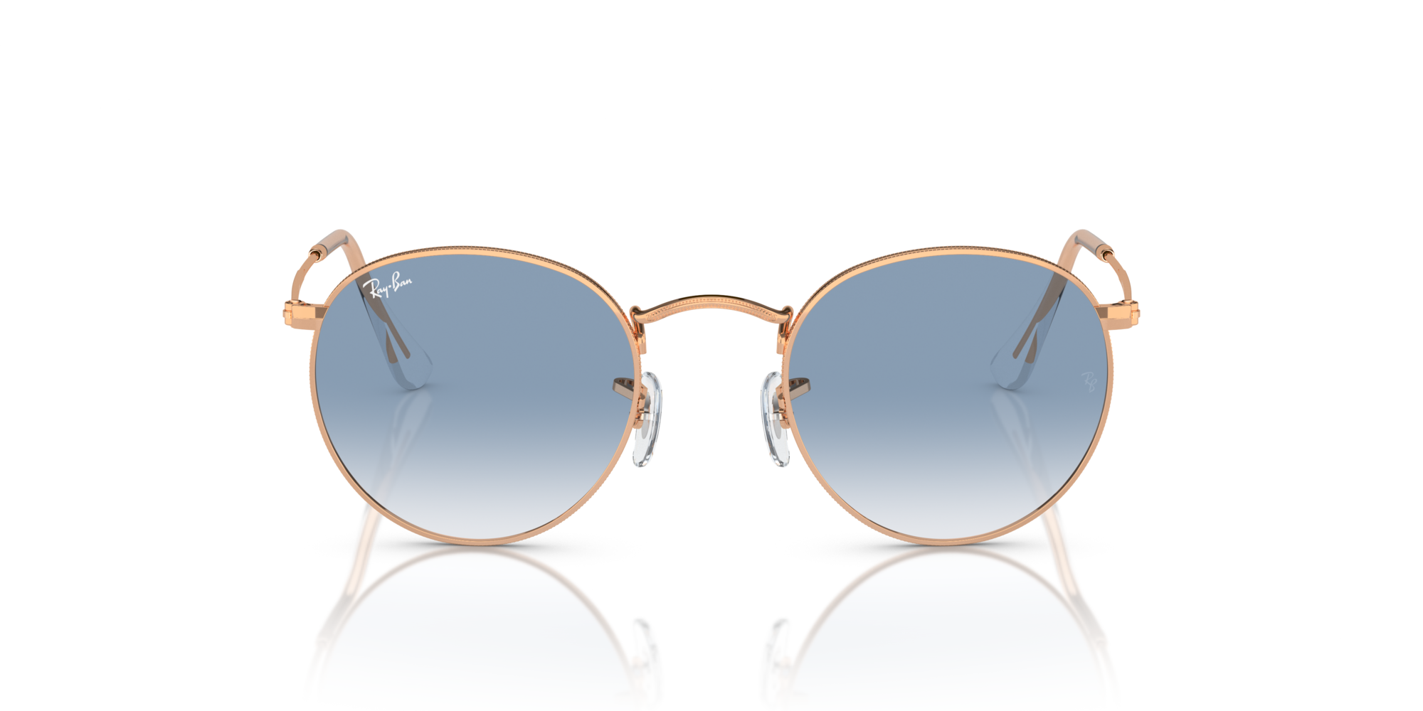 RAY-BAN ROUND METAL Rose Gold / Clear & Blue / 92023F(47)