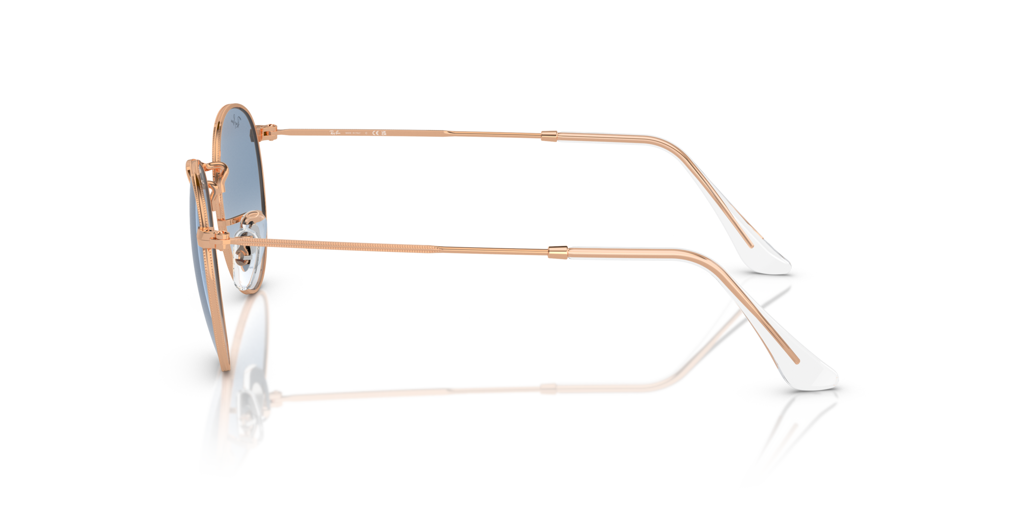 RAY-BAN ROUND METAL Rose Gold / Clear & Blue / 92023F(47)