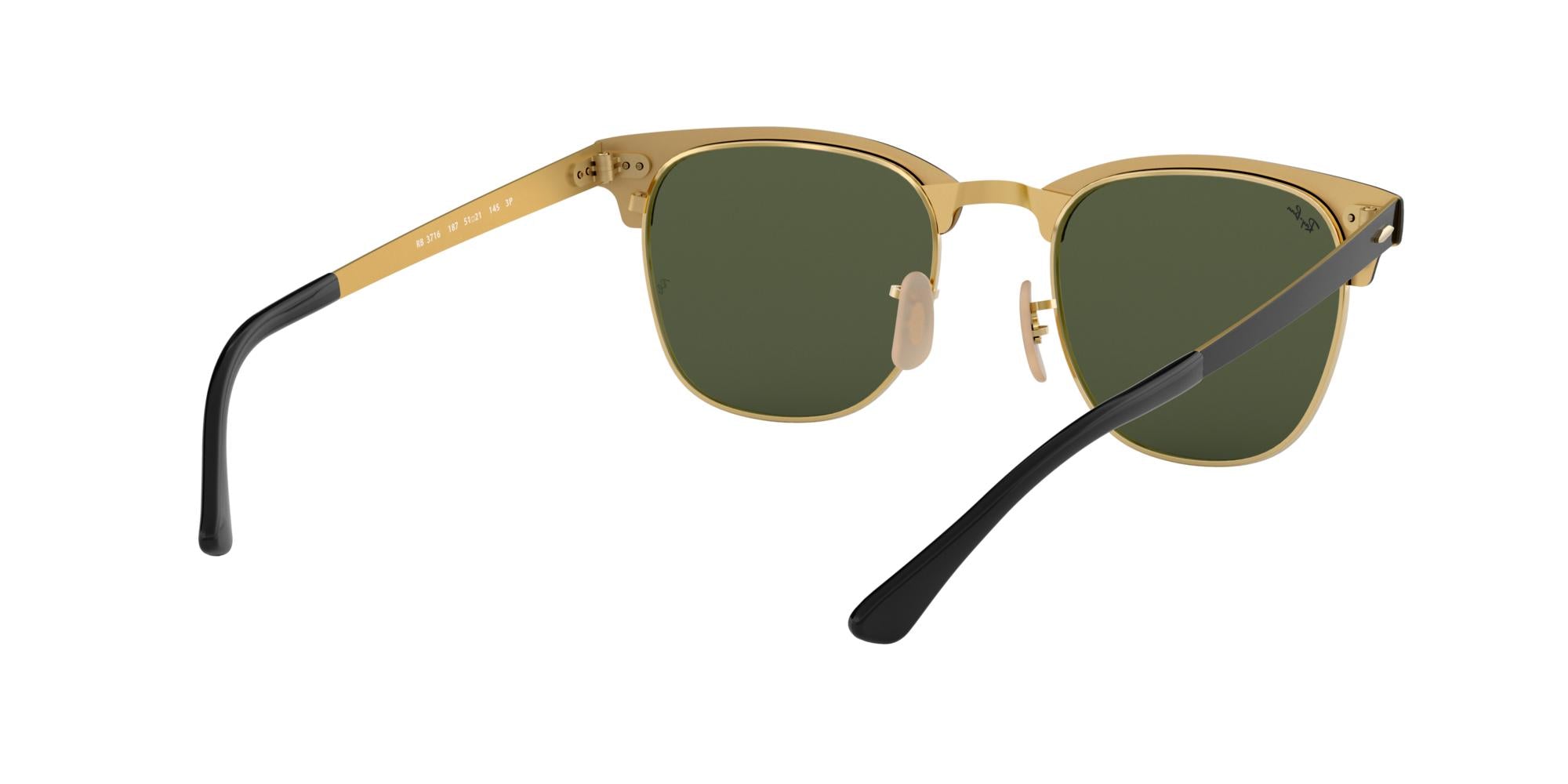 RAY-BAN CLUBMASTER METAL Black On Gold / G-15 Green / 187(51)