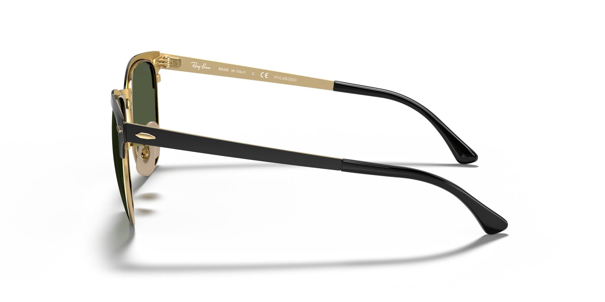 RAY-BAN CLUBMASTER METAL Black On Gold / G-15 Green / 187/58(51)