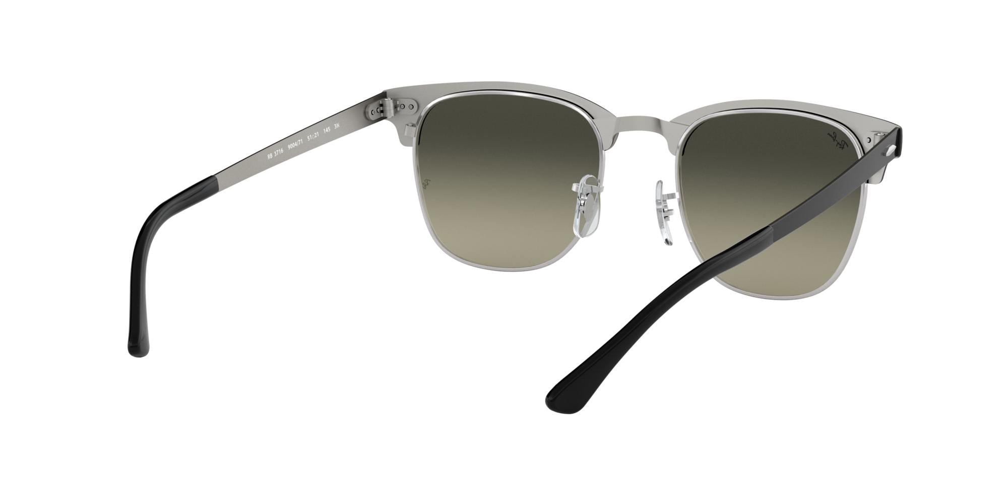RAY-BAN CLUBMASTER METAL Black On Silver / Grey Gradient / 900471(51)